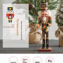 1pc 30CM Wooden Nutcracker Soldier Puppet, Vintage Christmas Decorative Figurine, In Stock - 1PC - View 7