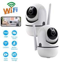 2 Kamera Keamanan Pintar, Full HD 1080P, Tampilan Panorama 360°, Kamera Rumah Nirkabel Wifi Dalam/Luar Ruangan, Monitor Bayi, Penyimpanan Kartu TF, Audio Dua Arah, Pan/Tilt/Zoom, Penglihatan Malam, Pelacakan Gerakan Manusia - Cocok Untuk Perawatan Lansia Dan Pemantauan Hewan Peliharaan, Perangkat Perawatan Lansia, Kamera Keamanan Modern, Konstruksi Tahan Lama - Putih - View 3