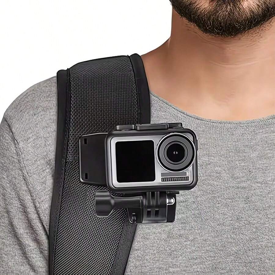 Soporte multifunción para cámara, clip ajustable 360° para mochila, para soporte de cámara de acción, mochila, sombrero y soporte de cinturón - Multicolor - Ver 1