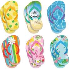 6PCS Flip-Flop Sticky Notes, Hawaii Party Gifts, Summer Beach Theme Memo Pads, Cruise Souvenirs, Self-Adhesive Colorful Memo Pads, Removable Sticky Notes - one-size - View 5