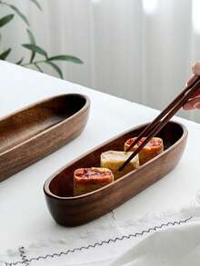 Elegant Acacia Wood Oval Serving Tray - Microwave , Multipurpose For Salad, Dessert, Fruit, Nuts And Snacks, Polished Surface - Perfect For Kitchen Decor And Tabletop Display, Christmas - 1Pcs - View 11