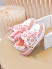 Back To School Season Fashion Kids Skateboard Sneakers, Lightweight & Comfortable, Suitable For Multiple Occasions - Pink - View 5