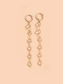 1 Pair Colorful Water Drop Tassel Earrings, Fashionable Colorful Rhinestone Sweet Long Earrings, Lightweight Luxury High-End Earrings For Women - Tassel Earrings - View 11
