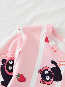 3 Sets Girls Long Sleeve Long Pants Pajamas Cartoon Cute Print Spring Autumn Home Wear All-Over Print Set - Multicolor - View 5