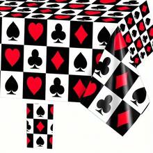 1 buah/3 buah Taplak Meja Plastik Kartu Poker, Dicetak dengan Pola Sekop, Raja, Ratu, Jack dan Sepuluh, Ukuran 54*108 Inci, Taplak Meja Sekali Pakai, Cocok untuk Malam Poker, Pesta Ulang Tahun dan Berbagai Dekorasi Meja Permainan Acara. - MultiWarna - View 7
