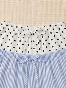 2pcs Women's Plus Size Polka Dot Pajama Shorts, Loose Comfortable Loungewear, Suitable For Summer - Multicolor - View 5