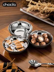 choxila 1 Three Headed Bowl, Vertical Patterned Three Headed Bowl, Tray, Snack Tray, Dessert Tray, Snack Tray, Fruit Tray, Suitable For Home, Party, Courtyard, Restaurant - Bowl - View 3