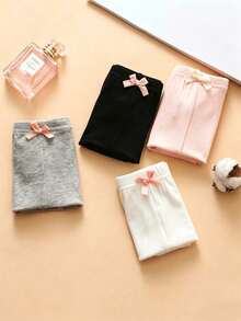 1/4入女孩經典純色安全短褲，透氣防走光內搭短褲，休閒百搭內層單車褲，適合日常穿著 - 彩色 - 查看 4