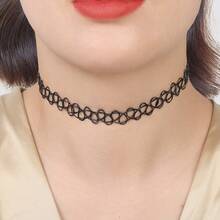 1-15pcs Gothic Style Hollow Necklace, Fishline Necklace, Bracelet, Ring Set - Multicolor - View 12