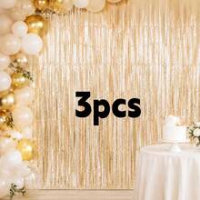 Gold Sequin Curtains, Party Backdrop Decorations, Birthday Decorations, Wedding Party Backdrops, Metallic Foil Fringe Sequin Curtains, Festival Party Supplies, Baby Gender Reveal Party Decorations, Bridal Party Decorations, Party Favors - Multiple Styles - View 7