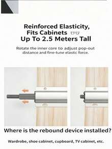 Aluminum Alloy Cabinet Door Spring, Push To Open, No Handle Required, Makes Cabinet Doors More High-End And More Beautiful - S - View 2
