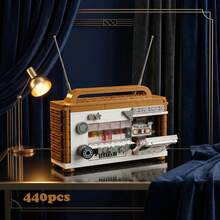400+ Piezas de Modelo de Arquitectura en Miniatura, Juguete Ideal para Adultos para Aliviar el Estrés y Reducir la Ansiedad, Serie Vintage Radio, Cámara, Teléfono, Gramófono, Juego Divertido para Adultos, Kit de Ensamblaje de Modelo Vintage Creativo, Regalo Perfecto para Cumpleaños o Vacaciones - Multicolor - Ver 1