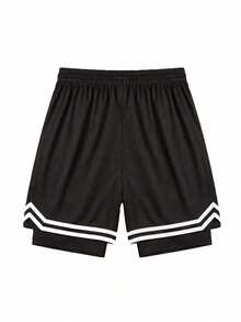 Men's Summer Casual Outdoor Sports Quick-Dry Shorts - Black - View 3