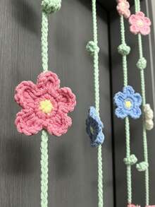 Handmade Crochet Door Curtain Decor Set (9 Strands) | Crochet Window Curtain Decor | Living Room And Bedroom Decor | Crochet | Decorative Accents Party Decor | Holiday Gift - Multicolor - View 7