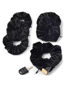 Zipper Hidden Pocket Hair Tie, Multi-Functional Storage Elastic Hair Band, Secret Compartment For Cash And Small Items, Soft Hair Scrunchie For Women, Portable Hair Accessory For Travel, Outdoor Activities And Daily Casual Use - View 8