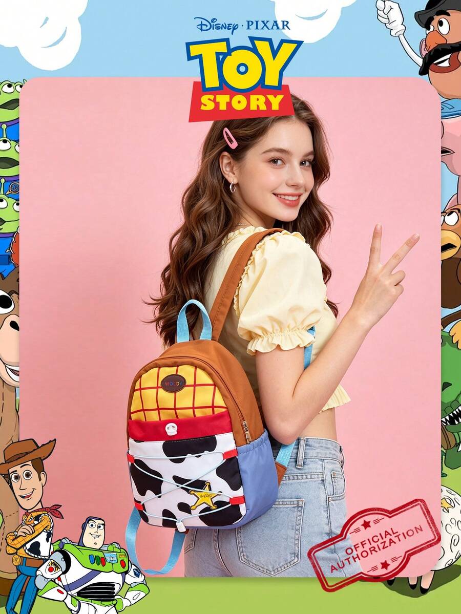 Disney 1個迪士尼官方授權巴斯光年/胡迪圖案小背包,運動戶外包,星星圖案抽繩裝飾卡通日用包,多口袋學生書包,輕量書包,適合女孩/青少年/學生/年輕人/粉絲,完美適用於開學季/日常出行/旅行/購物 - 彩色 - 查看 1