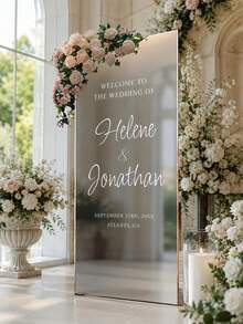 客製化「Welcome To Our Wedding」婚禮鏡面貼紙，可移除字母貼紙，適用於鏡子、玻璃窗、標牌及婚禮裝飾 - 彩色 - 查看 3