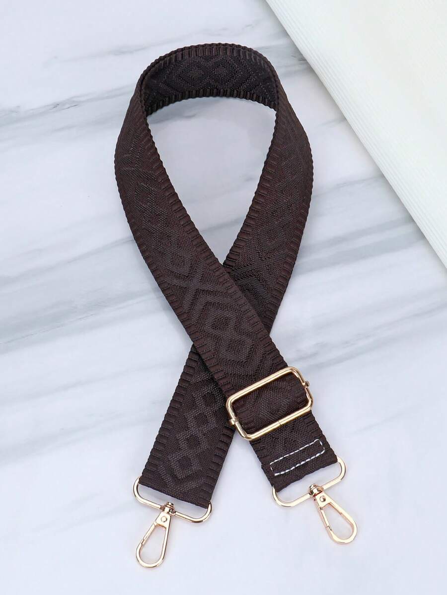 Adjustable Embroidered Shoulder Strap For Handbag And Crossbody Bag - Coffee Brown - View 1