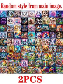 10/20/30pcs DIY Diamond Painting Kits, Suitable For Beginners, Small Size Diamond Painting, Full Drill Cartoon Animal & Landscape Pattern, Home Decoration, 20x20cm/8x8inch Random Pattern Displayed In Main Image - 20x20cm/8x8inch - View 14
