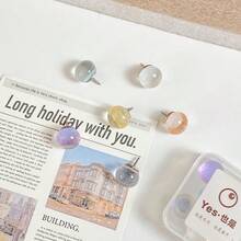 15Pcs/30Pcs Creative Transparent Glitter Ball Push Pins, INS Style Crystal Ball Shiny Thumbtacks, Suitable For Photo Wall Decoration, Felt Board Decoration, Cork Board Decoration, Bulletin Board Decoration - Random Color - View 10
