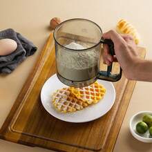 Handheld Powder Sieve Household Cup-Type Flour Sifter Semi-Automatic Handheld Flour Filter Sieve Single Layer Flour Sifter 1pc - Grey - View 7
