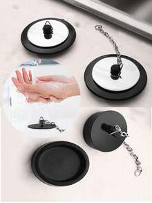 3pcs Kitchen Sink Stopper Bathtub Drain Plug Rubber Overflow Plug Sink Stopper Bathroom Floor Drain Plug - Multicolor - View 4