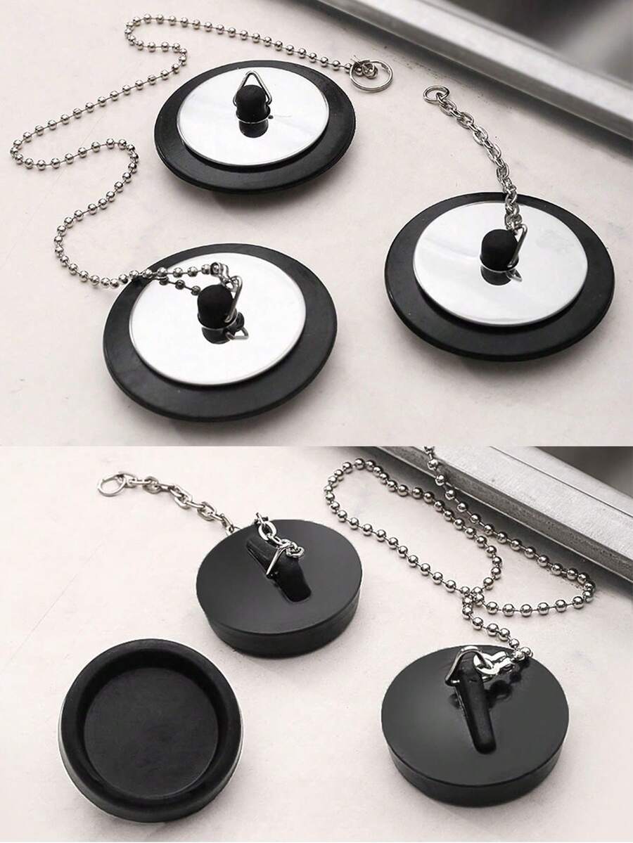 3pcs Kitchen Sink Stopper Bathtub Drain Plug Rubber Overflow Plug Sink Stopper Bathroom Floor Drain Plug