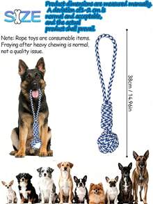 Medium And Small Dog Tug Rope Toy, Non-Slip Handle Design-Durable And Bite-Resistant, Helps Clean Teeth, Perfect For Tug-Of-War Games, Fetch Games, Meets Daily Training And Outdoor Play Needs - Multicolor - View 13