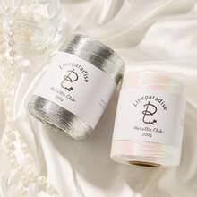 1 Roll Of 1mm Shiny Metallic Yarn Rope, 450 Meters, Suitable For Crochet And Hand Knitting | Silver, Pink, Gold Wire Craft Supplies | DIY Christmas Decorations, Bags, Home Decor, And Knitting Projects - Multicolor - View 3