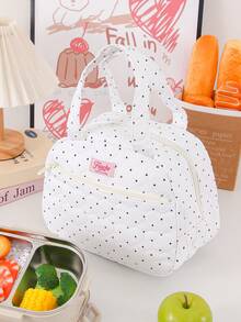 1pc Floral Pattern Insulated Lunch Bag, Soft Touch, Aluminum Foil Lining, Heat-Proof & Waterproof, Large Capacity Portable Handbag - Multicolor - View 11