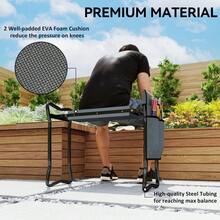 Steel Frame Padded Garden Kneeler, With Tool Bag - Grey - T0001-01-14807 - View 5