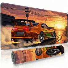 Extra-Large Gaming Mouse Pad Featuring An Anime-Style Orange Drift Sports Car; Suitable For Gaming, Studying, And Office Use. A Durable, Easy-To-Clean Desk Accessory And An Ideal Gift For Friends; Available In Multiple Sizes. - Mouse Pad - View 1