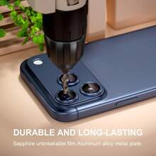 CASECOPS 1Pc Blue, AR Camera Lens Screen Protector For Smartphone. Compatible With Iphone 17 Pro Max/17 Pro. Sapphire Tempered Glass Lens Cover With Aluminum Alloy Metal Plate, 99% High Transparency, HD Clear Photo Quality, Anti-Glare Night Shooting, Scratch Resistant, Shockproof, Case Friendly, Easy Installation, Full Camera Protection, One-Piece Rear Lens Guard - Blue - View 5