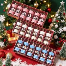 1 Pure White Carousel (6 Pieces Per Box) Wooden Christmas Tree Storage - One Pure White Carousel (6 Cars Per Box) - View 1