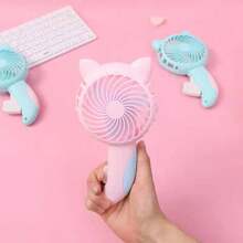 Cute Cartoon Hand-Pressed Mini Fan, Portable Manual Hand-Crank Handheld Fan, No Battery Required Pocket-Sized Hand Fan, Suitable For Outdoor Travel - A - View 8