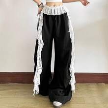 Chân váy nữ phong cách Mỹ retro chic thiết kế street dance, xếp lớp ren ruy băng ở eo, bèo nhún bất đối xứng độc đáo - Nhiều màu - Xem 6