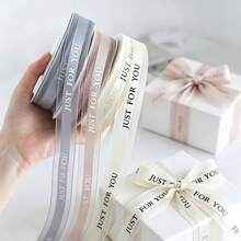 Pita Benang Lembut 3 Warna, Pita Jaring Transparan, Pita Cetak Bahasa Inggris Sederhana, Pita Dekoratif untuk Kemasan Kotak Hadiah Kue Bunga, Bahan Pembuatan Pita DIY (500cm Per Warna), Cocok untuk Dekorasi Hadiah Natal, Hadiah Pernikahan - View 5