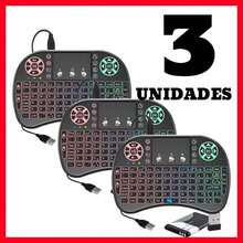 Kit 8 Mini Teclado Wireless Touchpad RGB | 2.4G Recarregável Iluminado | Atacado Smart TV PC - kit 3 - Visão 1