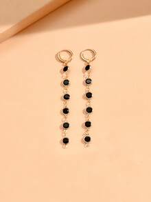 1 Pair Colorful Water Drop Tassel Earrings, Fashionable Colorful Rhinestone Sweet Long Earrings, Lightweight Luxury High-End Earrings For Women - Tassel Earrings - View 7