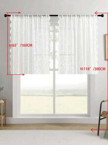 1pc/2pcs Embroidered Sheer Curtains, Floral Leaf Pattern, Rod Pocket, UV Protection, Breathable, Transparent, Polyester, Rod Pocket, No Lining, For Living Room, Bedroom, Dining Room - White - View 45