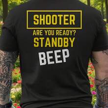 Men'S IPSC Competition Shooting Sports T-Shirt Featuring A Fun Ready Standby! Beep! Message And Area Markings On The Back - 款式 - 查看 1