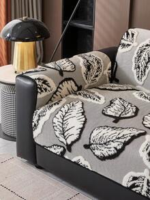 1pc Solid Color Sofa Cover, All Season Use, Warm & Soft & Skin-Friendly For Autumn/Winter, Machine Washable, Pet-Friendly, Holiday Decor Furniture Protection, Old Sofa Renewal, Suitable For 1/2/3/4 Seater Sofa Armrest Backrest Sofa Slipcover - Black - View 6