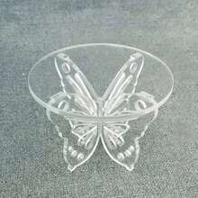 20cm/25cm/30cm 3 Sizes Colorful Butterfly Acrylic Dessert Display Stand, Easy Assembly, Detachable Tray, Luxury Cupcake Stand, Suitable For Classroom Parties, Holiday Celebrations And Tea Breaks; Ideal For Wedding Cakes, Birthday Parties, Family Gatherings, Afternoon Tea, Dessert Tables, Banquet Decorations And Party Dessert Display - Clear - View 3