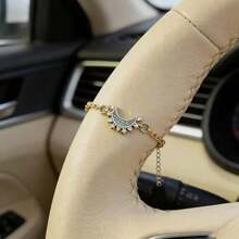 1 Pair Beautiful Car Interior Decorative Chains, Shiny Stone Sun And Moon Decorative Chains, Car Steering Wheel Decorative Chains, Daily Decorative Bracelets, Home Decorative Chains - Sun and Moon Steering Wheel Chain - View 3