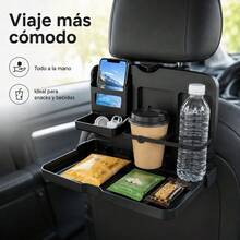 Foldable Car Seat Organizer With Cup Holder And Phone Holder, Multi-Functional Tray For Food, Drinks And Snacks, Suitable For Baby Travel - Multicolor - View 3