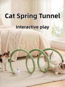 1pc Pring Cat Tunnel Cat Toy For Kittens To Expend Energy, Self-Amusing And Boredom-Relieving Toy - Multicolor - View 2