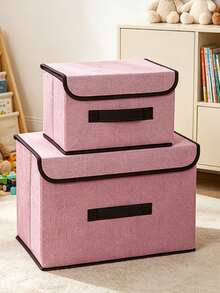 2pcs/1pc Foldable Storage Box, Portable Organizer For Clothes, Underwear, Socks And Other Items, Dust-Proof And Moisture-Proof Closet Storage Device, Wardrobe Organizer, Vanity Organizer, Dormitory Clothes, Toys, Books, Snacks And Miscellaneous Storage Tool, Linen Foldable Storage Container, Multi-Functional Home Storage Box, Clothes Organizer - Multicolor - View 5
