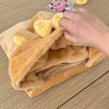 Rilakkuma Relaxed Bear Cartoon Hooded Cloak Pajamas, Thick Warm Winter Robe, Slouchy Nap Blanket - View 6
