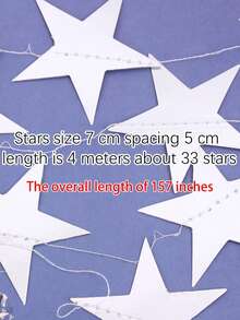A 4-Meter Sparkling Star Decoration For Birthday Parties, With Blue, Silver, Gold, And Rose Gold Banners, Suitable For Home Decoration, Outdoor Decoration, Stage Decoration, Star Pendants, Back To School Season, Valentine's Day, Ramadan, Ramadan Deco - View 2