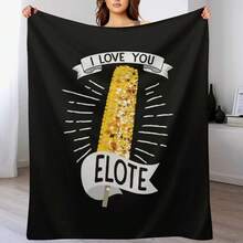 Funny Latinx Elote Street Food Corn Classic Product Throw Blanket Hairy Heavy For Sofa Thin Plaid Blankets - Black - View 6